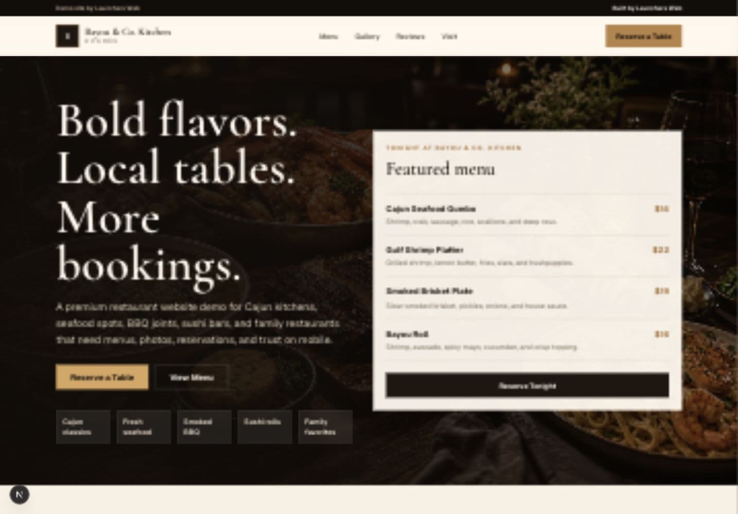 Bayou & Pearl website
